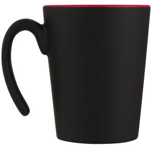 Oli kerámia bögre, 360 ml, piros/fekete (bögre)